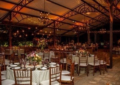 Foto do salão de festas decorada